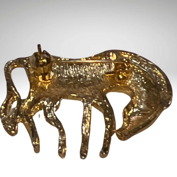 Zebra Brooch Pin Unmarked Gold Tone - Picture 3 of 12